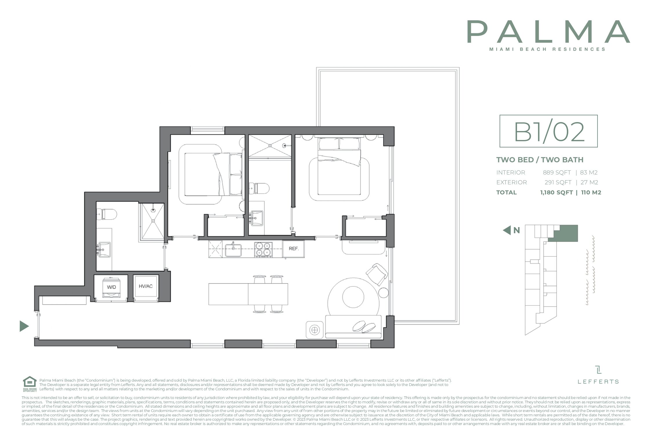 Planos de planta de Palma Residences Miami Beach