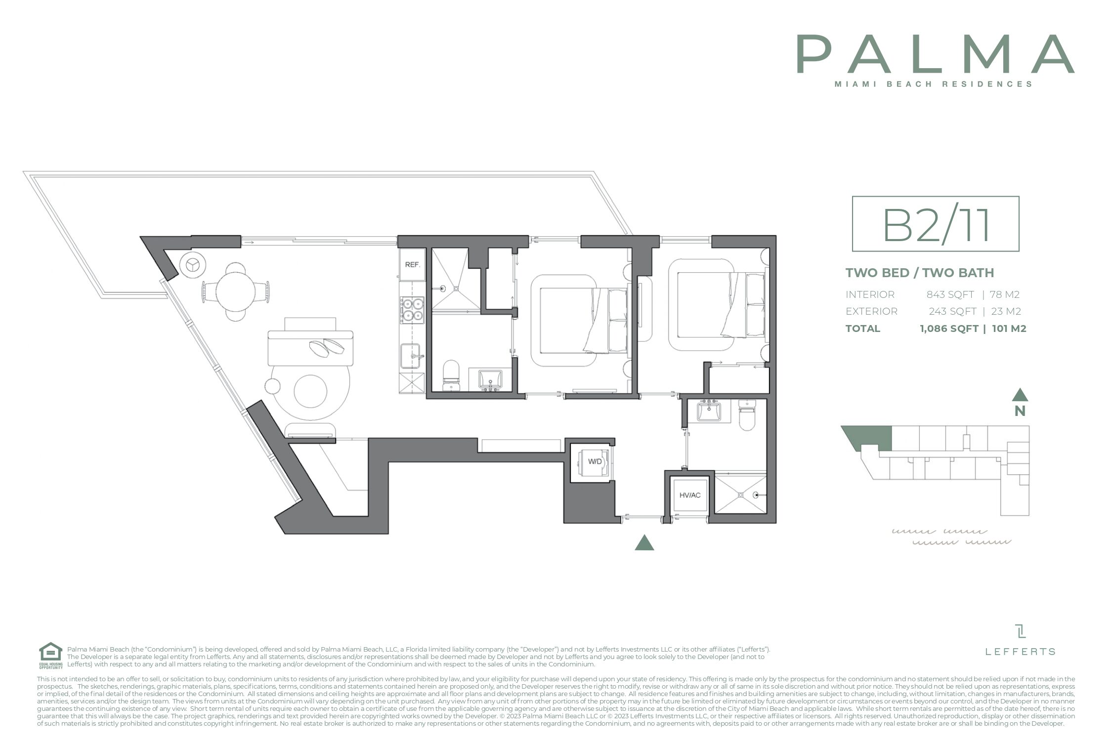 Planos de planta de Palma Residences Miami Beach