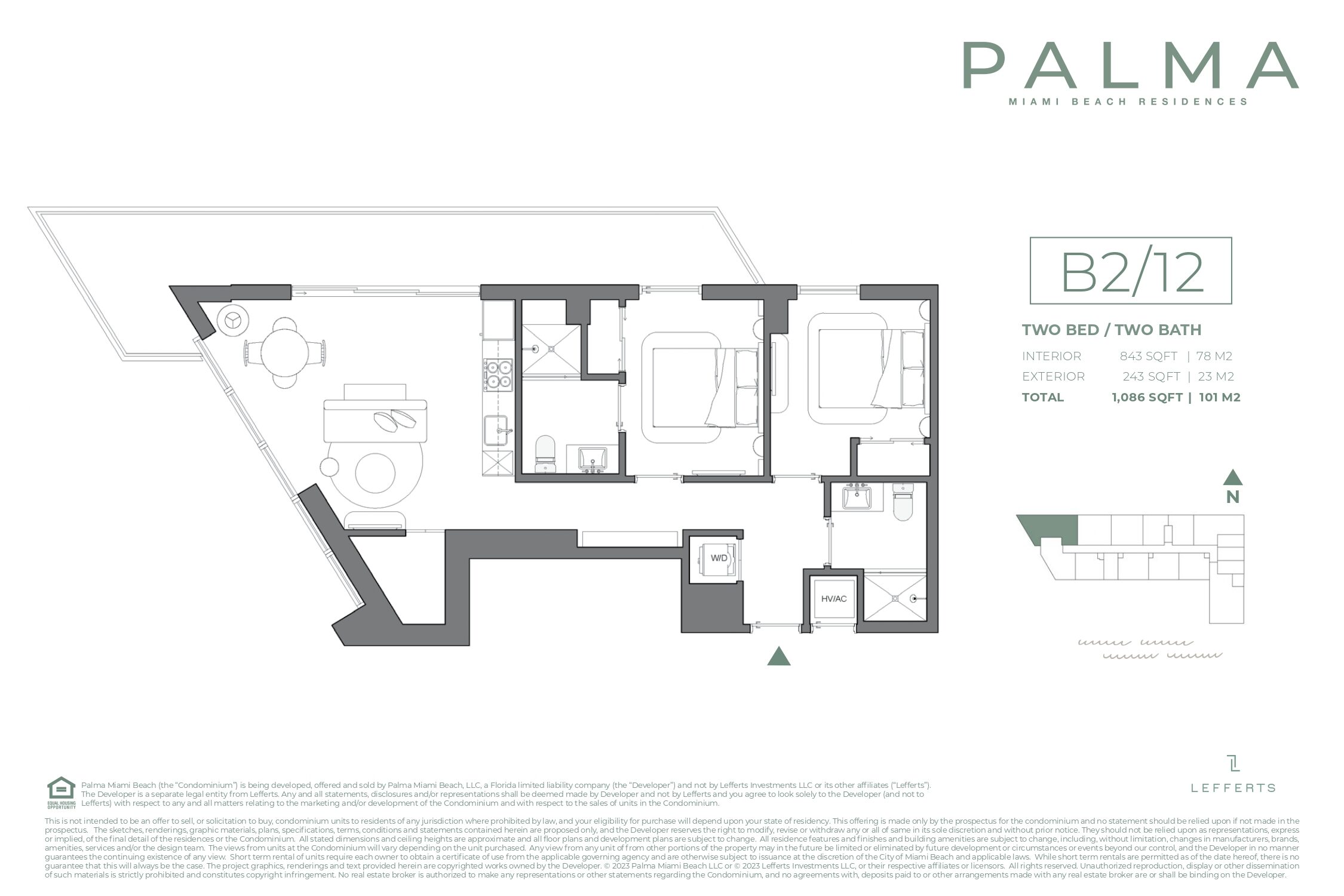 Planos de planta de Palma Residences Miami Beach