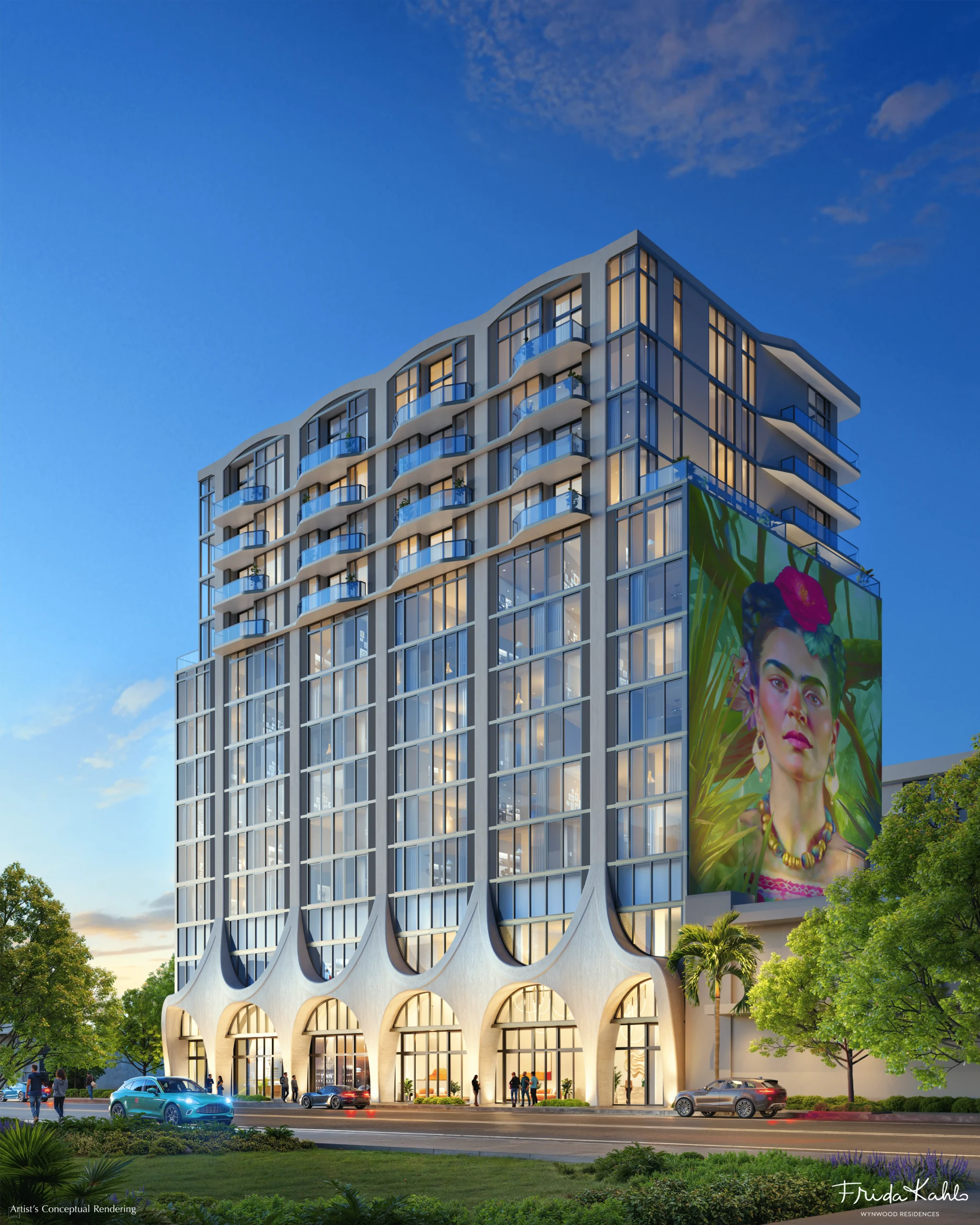 Fachada del edificio Frida Kahlo Wynwood Residences