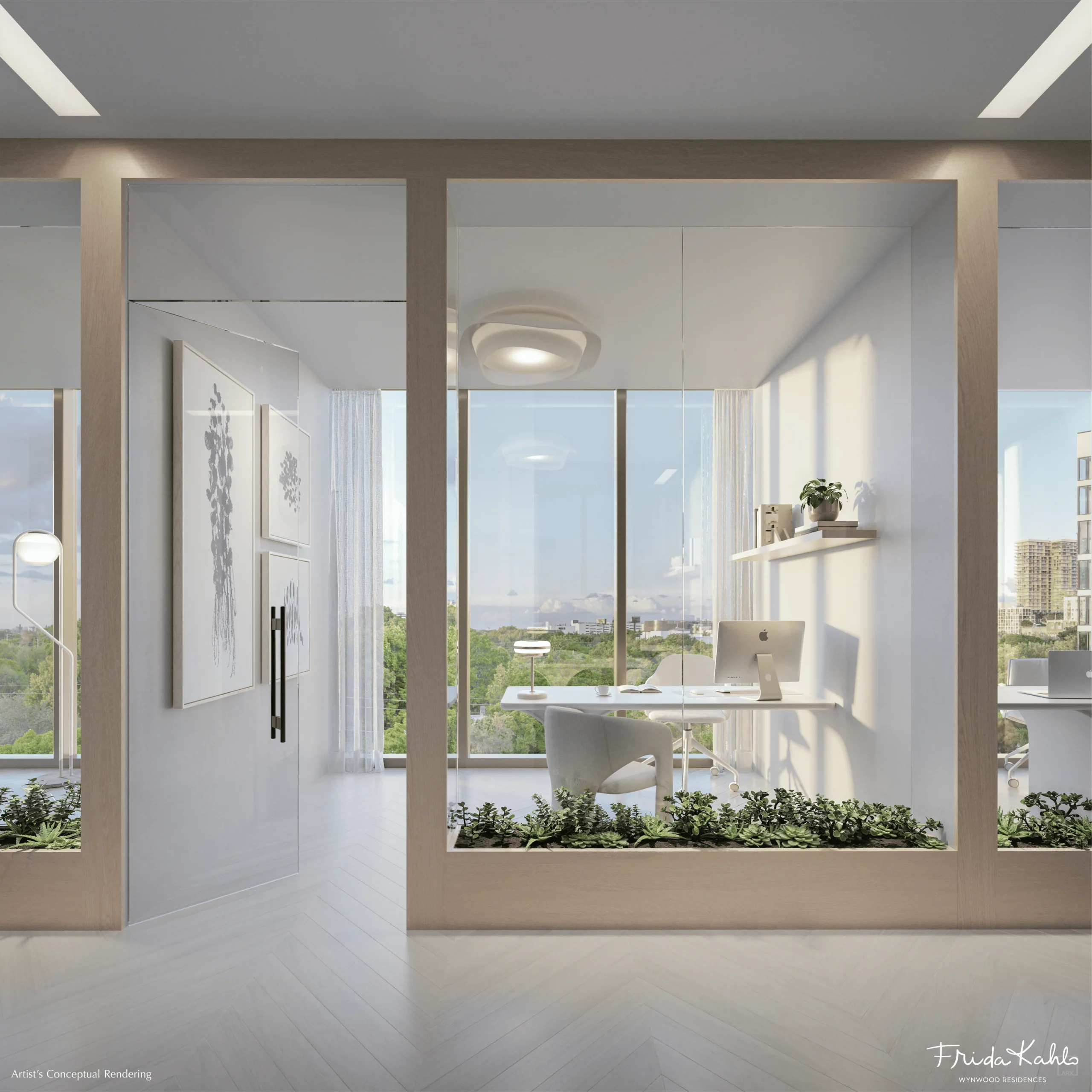 Oficinas yespacio de trabajo del proyecto Frida Kahlo Wynwood Residences