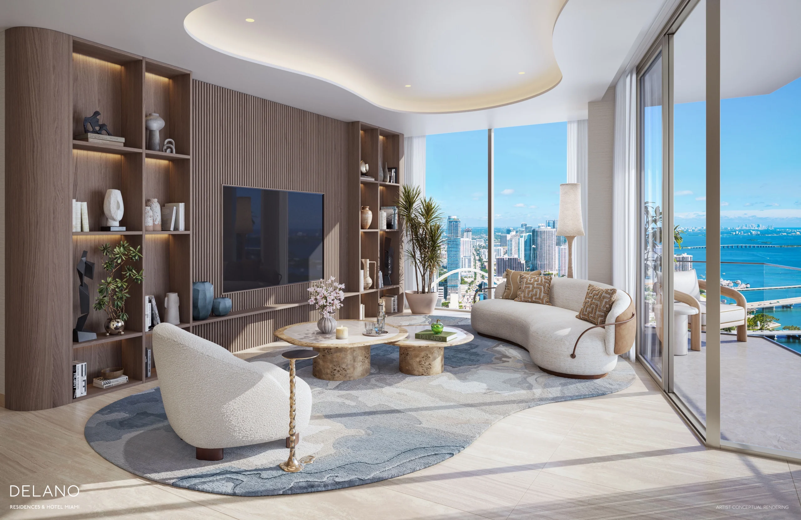 Espacios interiores de las Residencias en Delano Residences & Hotel Miami