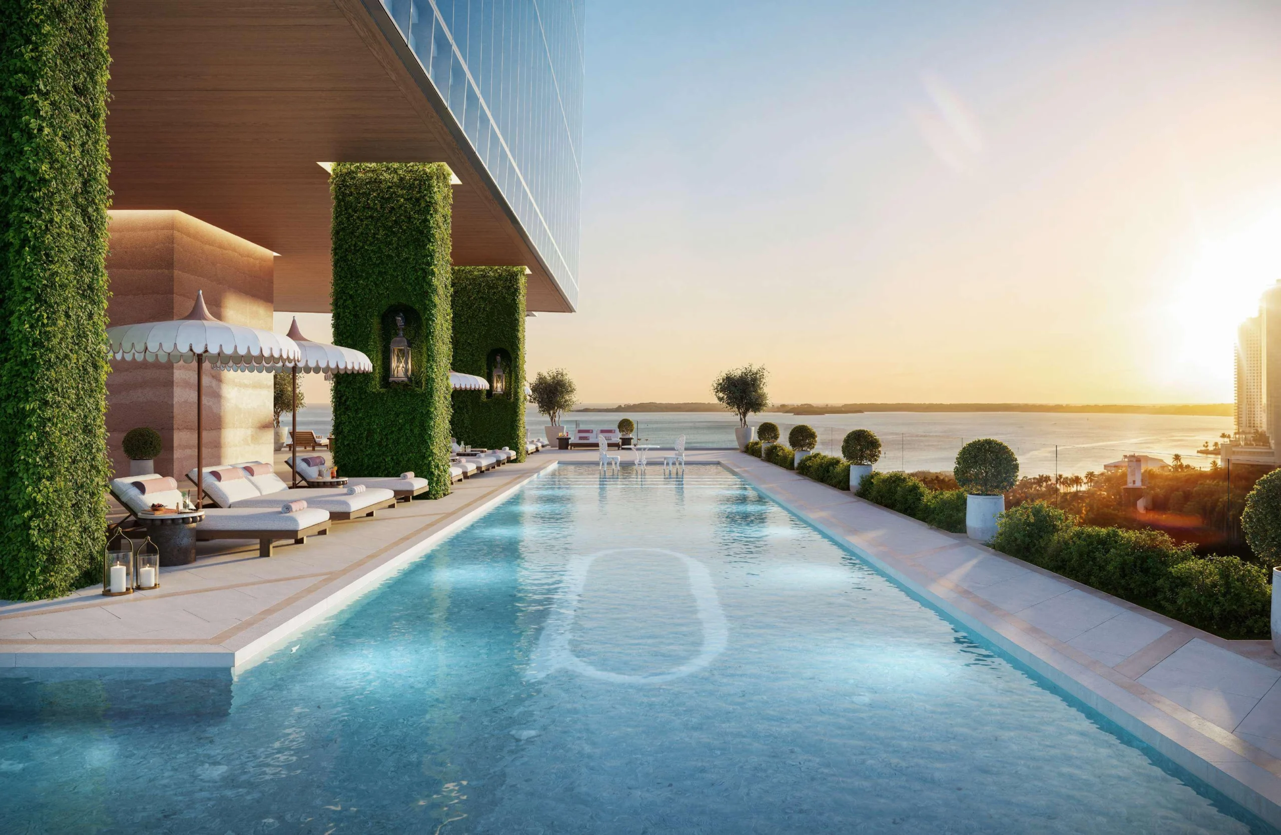 Piscina del proyecto Delano Residences & Hotel Miami