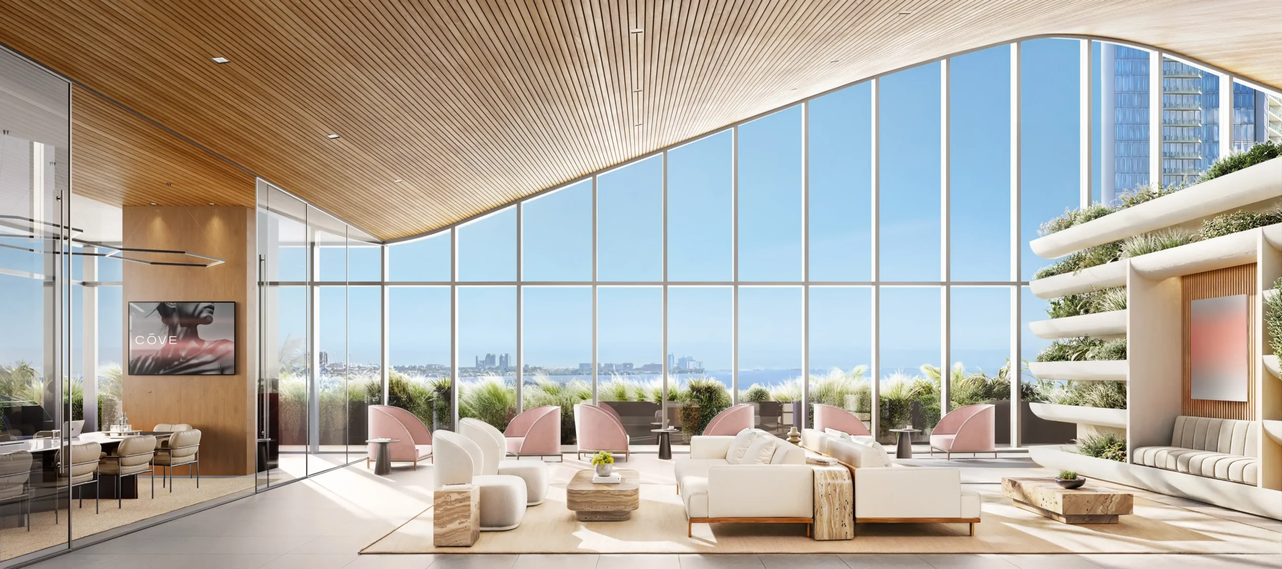 Sala de negocios y coworking en The Cove Residences