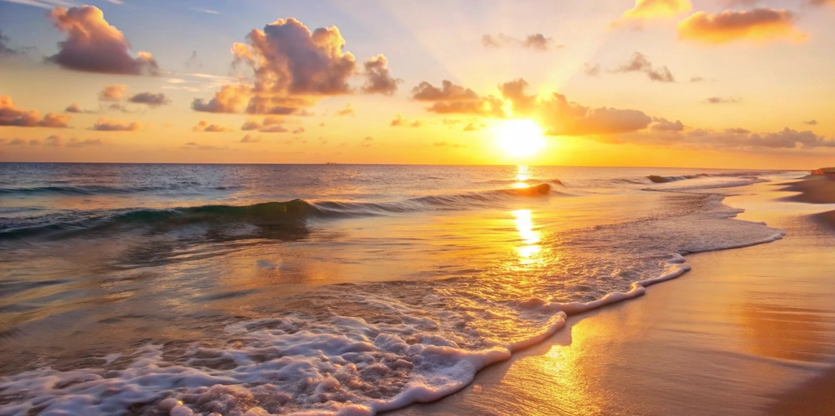 increible puesta de sol durante el Miami Beach Polo World Cup